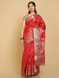 Kalamandir Zari Paisleys Red Silk Blend Saree | Grocsy