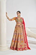 Kesar Fab Mustard Silk Embroidered Lehenga | Grocsy