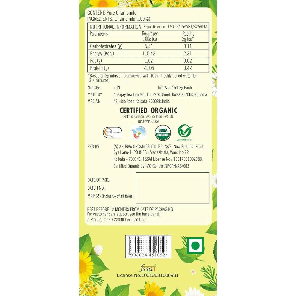 Typhoo Calming Organic Chamomile Tea Bags | Grocsy