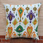 The Decor Nook Off White Base With Multi Colour Leaf Print Cushion Cover | Grocsy