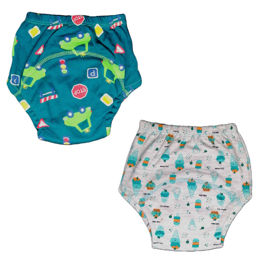 Kindermum Cotton Padded Pull Up Training Pants/Padded Underwear For Kids Sweet Treat & Transport-Set of 2 pcs | Grocsy