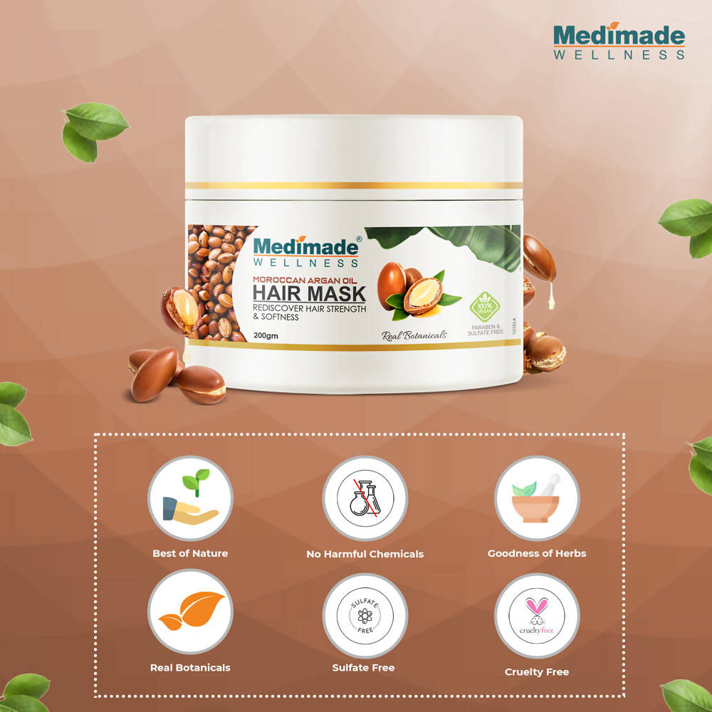 Medimade Wellness Moroccan Argan Oil Hair Mask | Grocsy