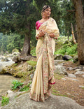 Evanik Pure soft zimmy choo silk embroidery Sequence work Saree with UnStitched Blouse | Grocsy
