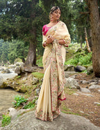 Evanik Pure soft zimmy choo silk embroidery Sequence work Saree with UnStitched Blouse | Grocsy