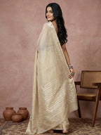Anaita Cream Cotton Saree With Blouse | Grocsy