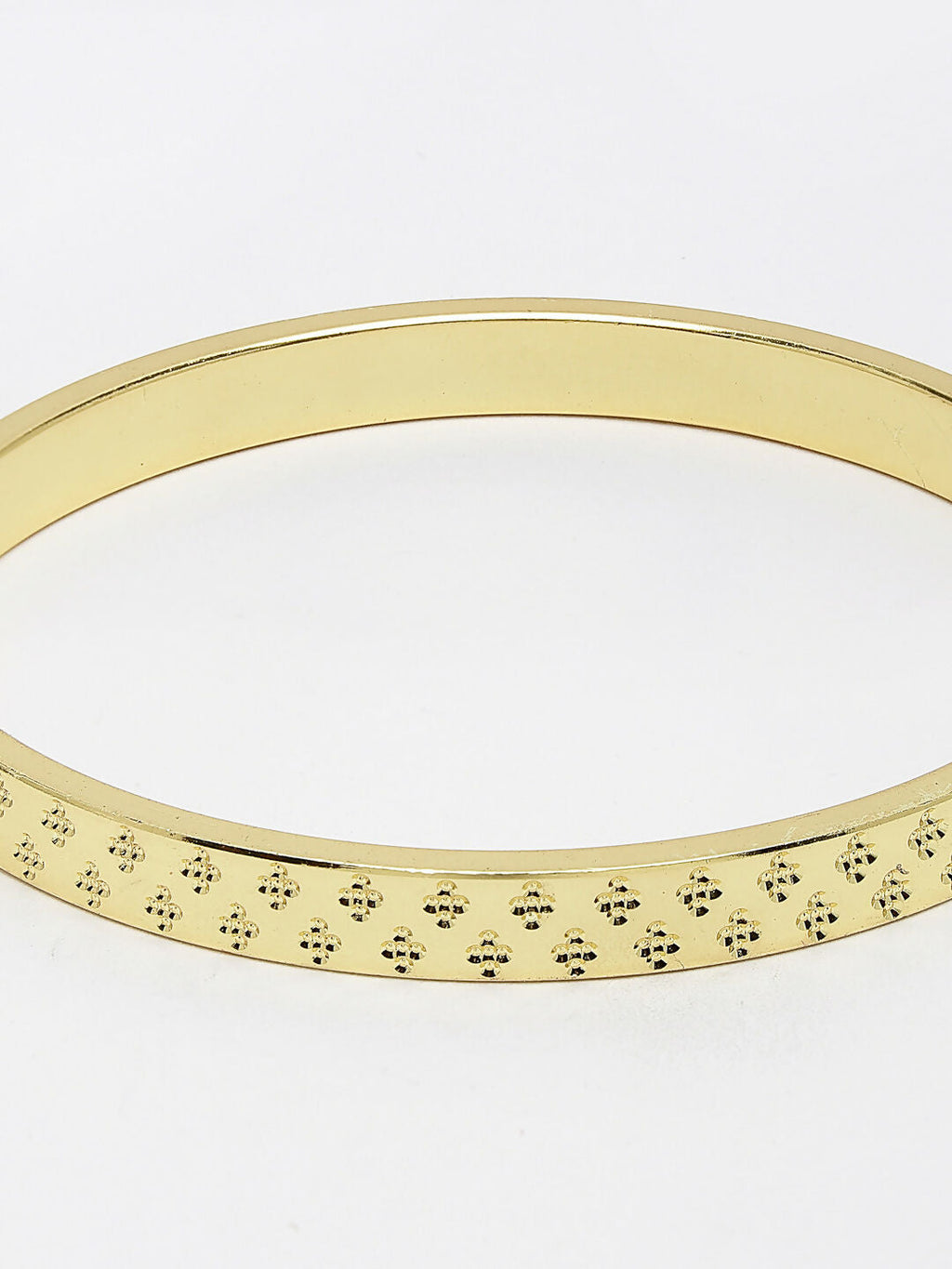 NVR Men's Gold-Polished Stainless Steel Kada Bracelet