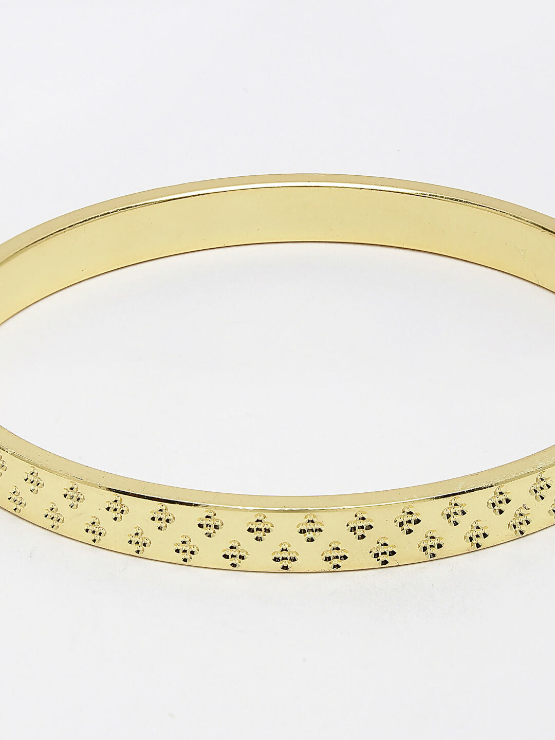 NVR Men's Gold-Polished Stainless Steel Kada Bracelet
