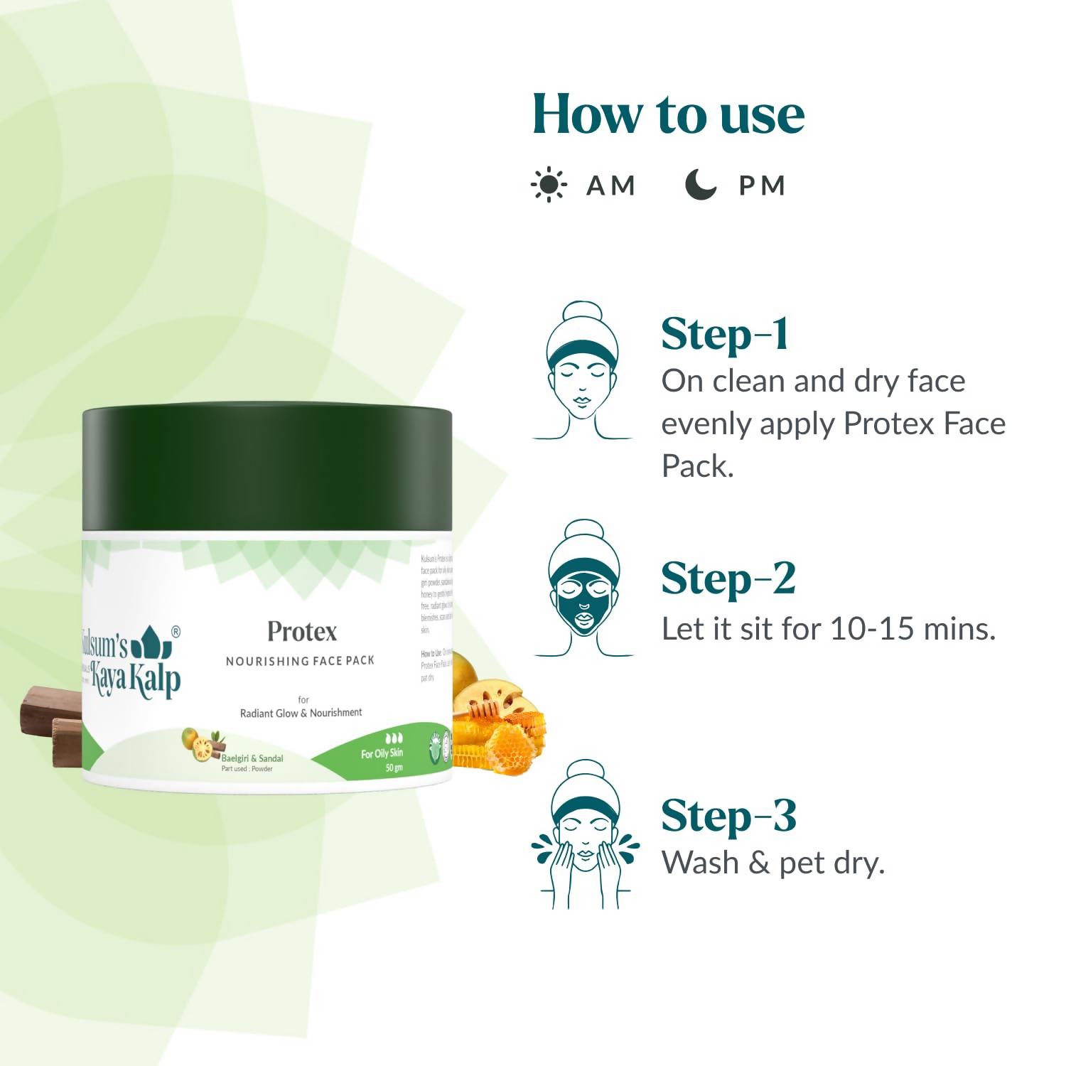 Kulsum's Kaya Kalp Protex Nourishing Face Pack With Baelgiri & Sandalwood | Grocsy