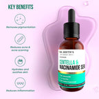 Dr. Sheth's Centella & 10% Niacinamide Face Serum For Acne Scars, Acne Marks, Redness & Skin Irritation, For All Skin Types | Grocsy