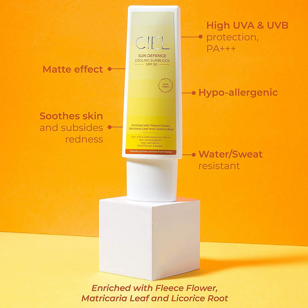 Ciel Sun Defence Cooling Sun Block Sunscreen SPF 50 | Grocsy