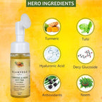 Glamveda Ayurvedic Turmeric & Neem Anti Tan Face Wash With Soft Silicone Brush | Grocsy