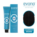 Evano Professional Creme Hair Colour Darkest Brown for Women & Men | Grocsy