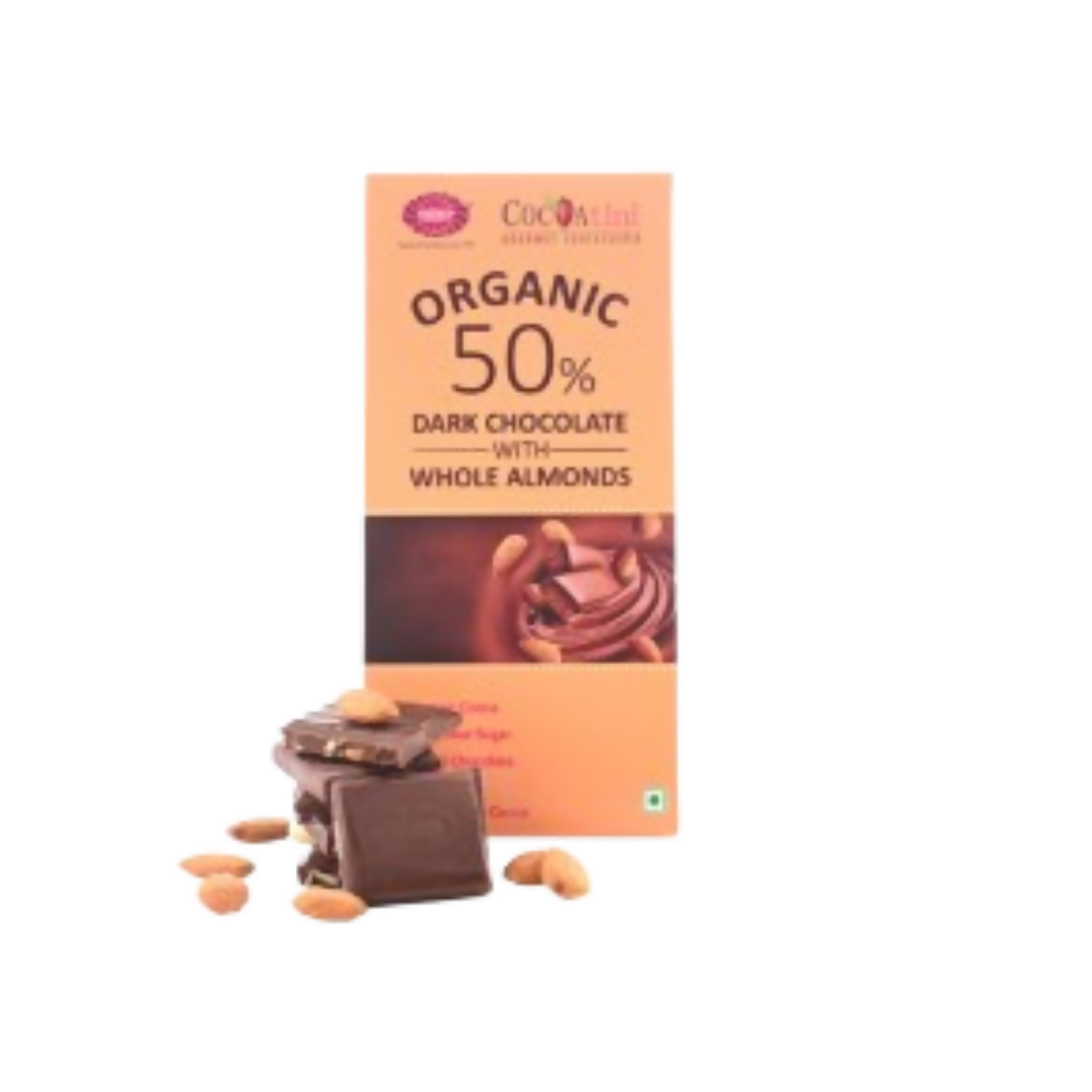 Karachi Bakery Organic 50% Dark Chocolate With Whole Almonds | Grocsy