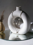 Layered Pearl and Silver Neckpiece (silver) - Ruby Raang | Grocsy
