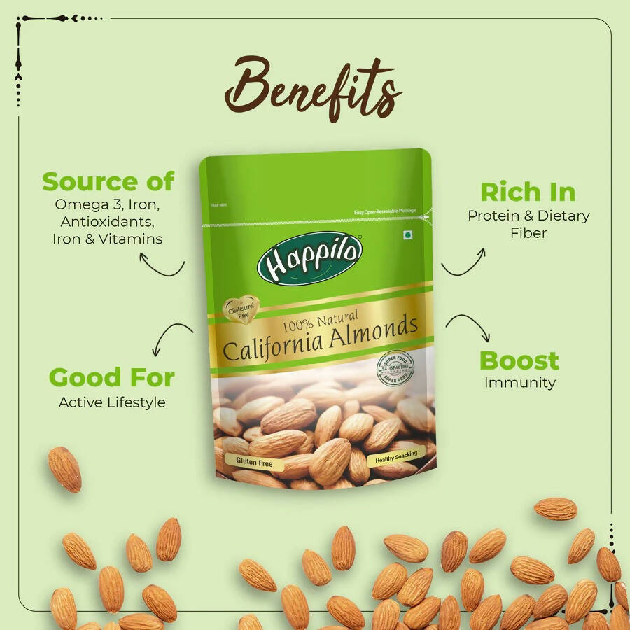 Happilo Premium Dry Fruits Combo (Californian Almonds, Prunes, Cranberries) | Grocsy