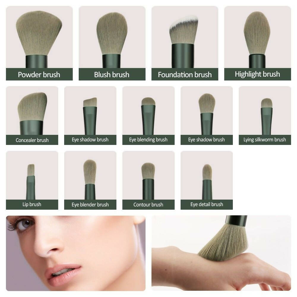 Favon Pack of 13 Professional Makeup Brushes with Free Pouch | Grocsy