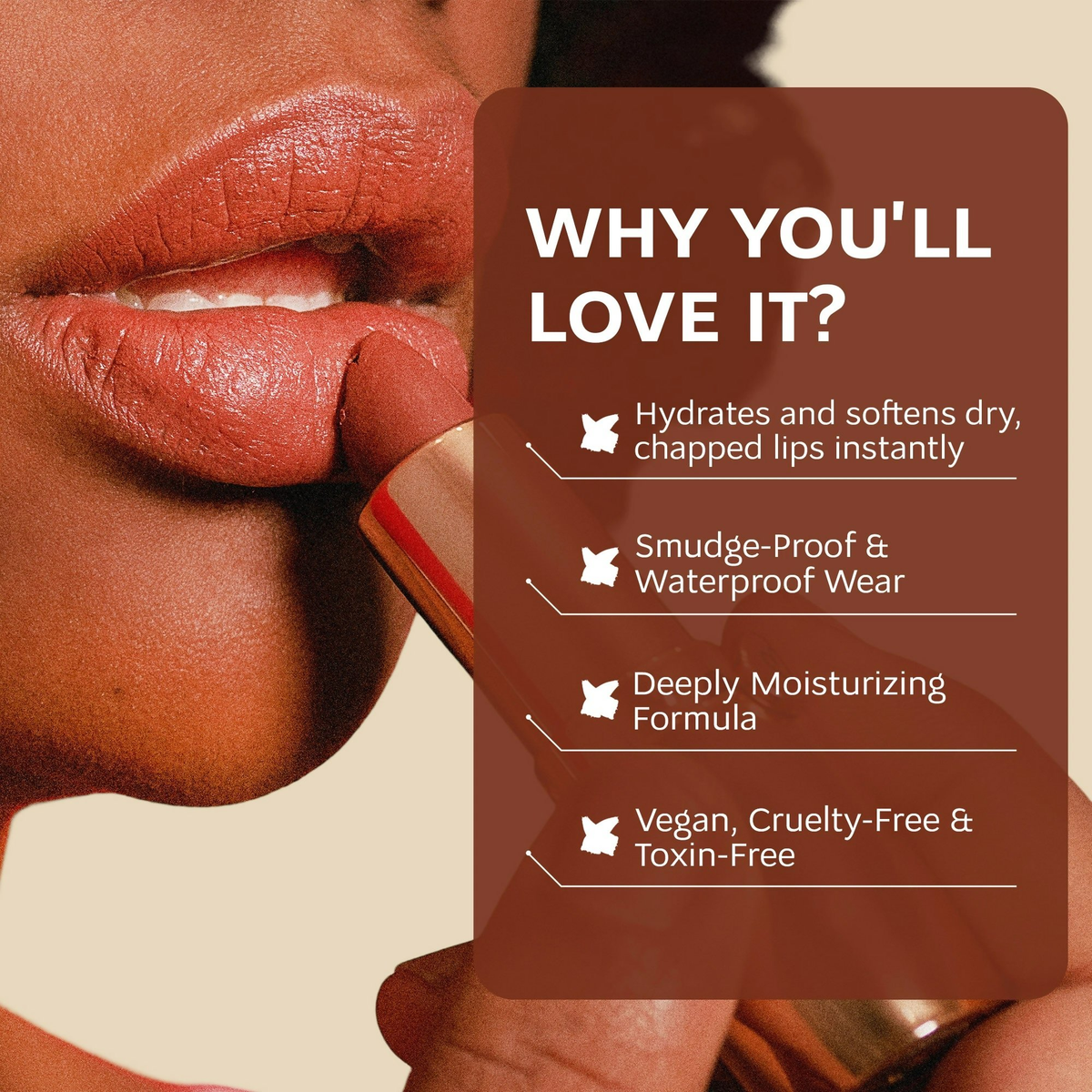 Dunamiss Carla Cinnamon Brown Satin Lipstick | Grocsy