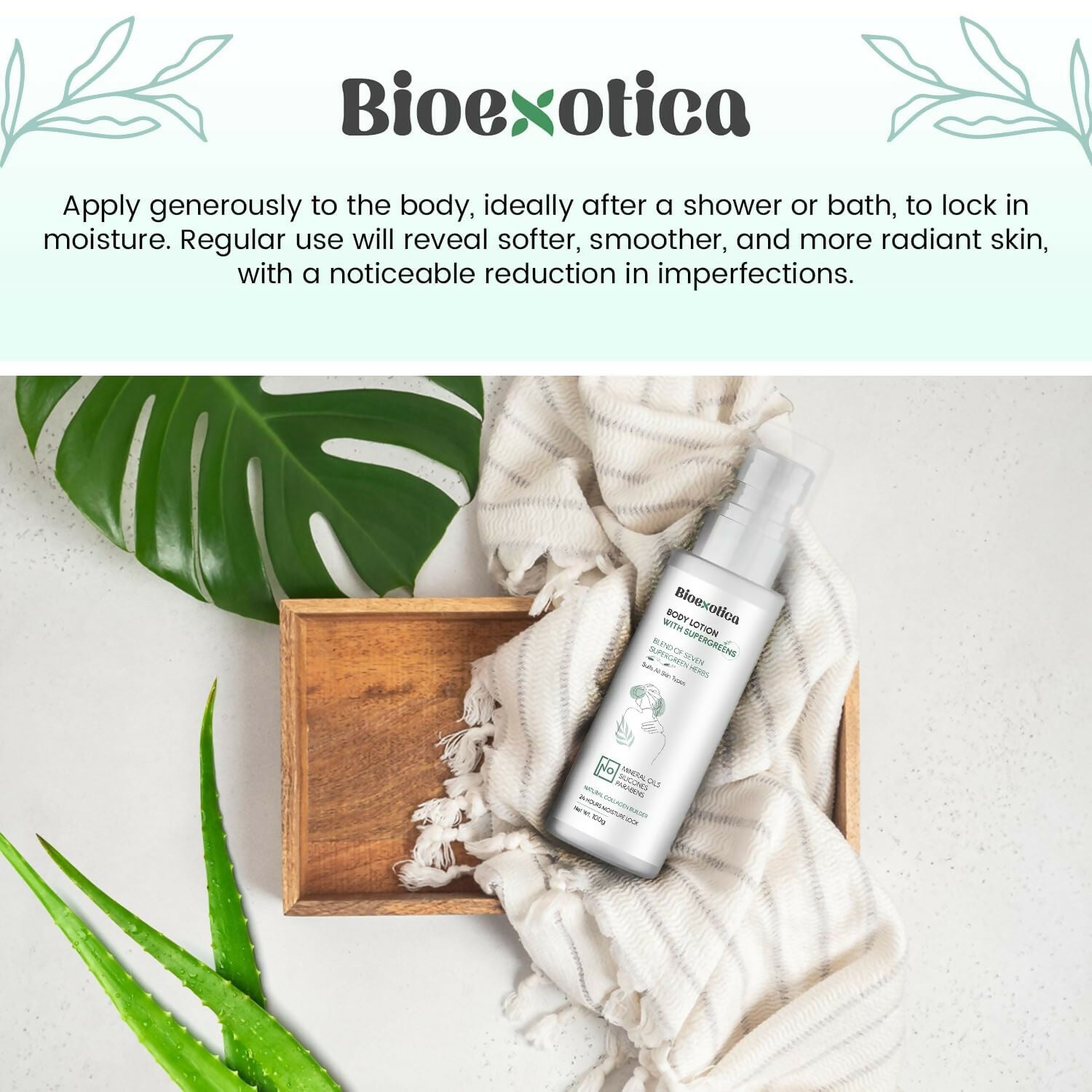 Bioexotica Body Lotion With Seven herbs For 24 hours Moisture Lock | Grocsy