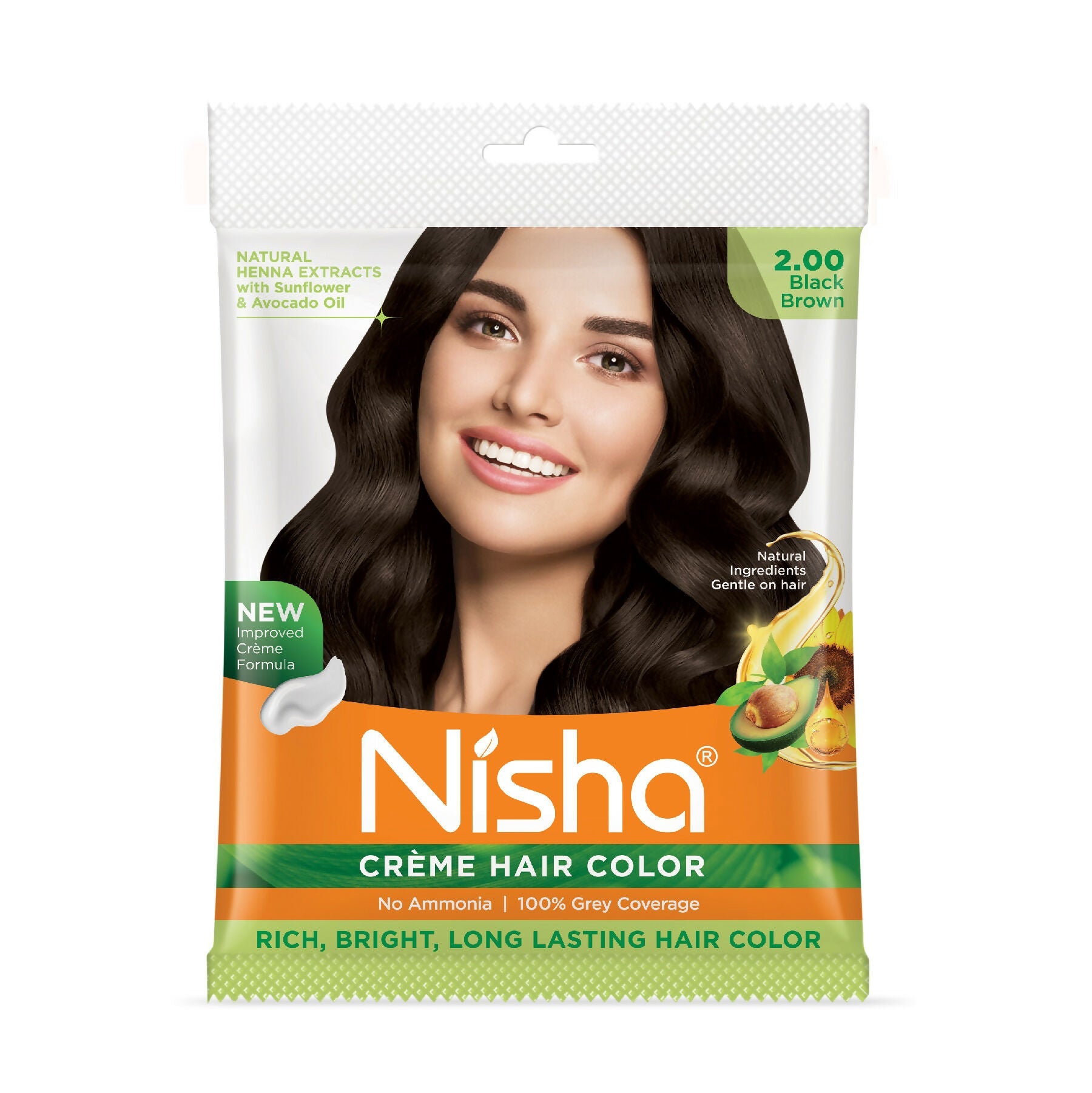Nisha Creme Hair Color for Women-Black Brown | Grocsy