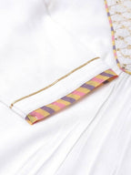 FIORRA Women's White Cotton A-Line Kurta Pant With Dupatta | Grocsy