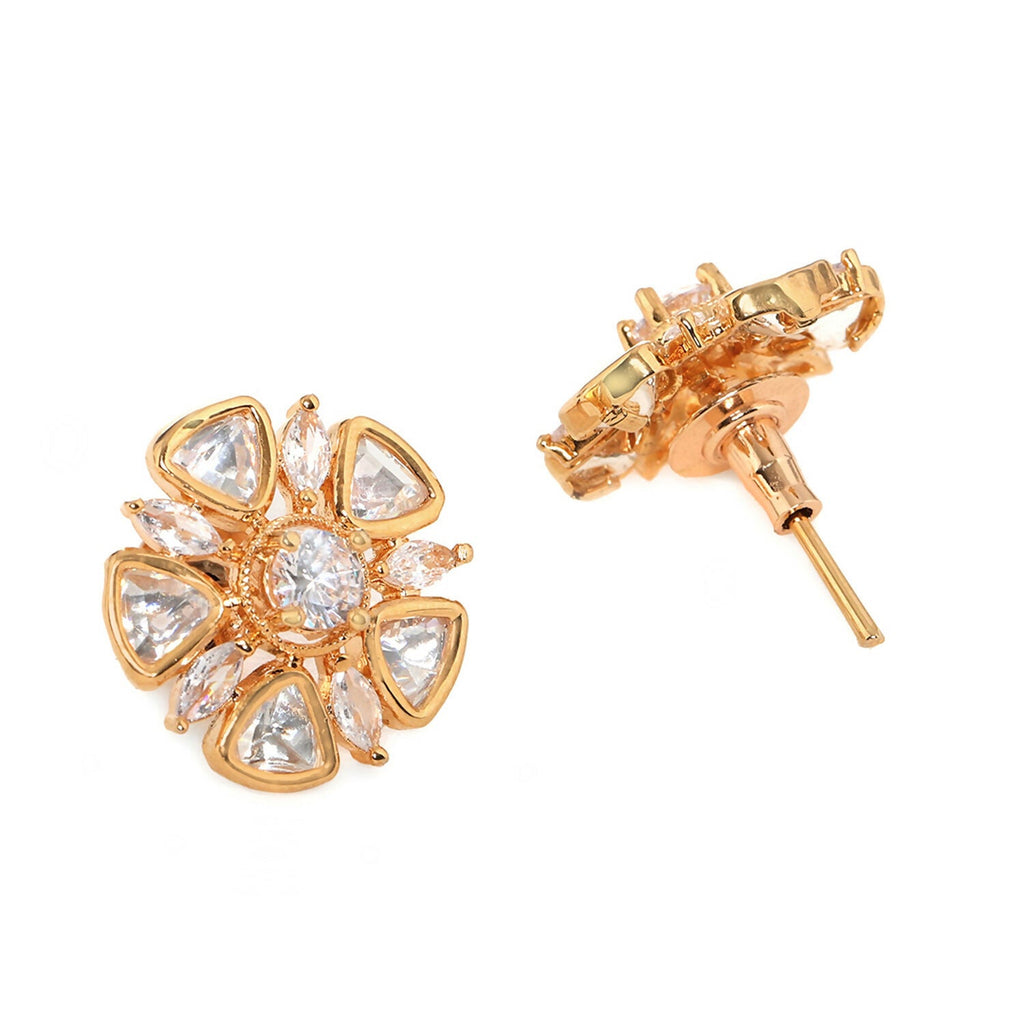 Round Kundan Studs (Gold) - Ruby Raang | Grocsy
