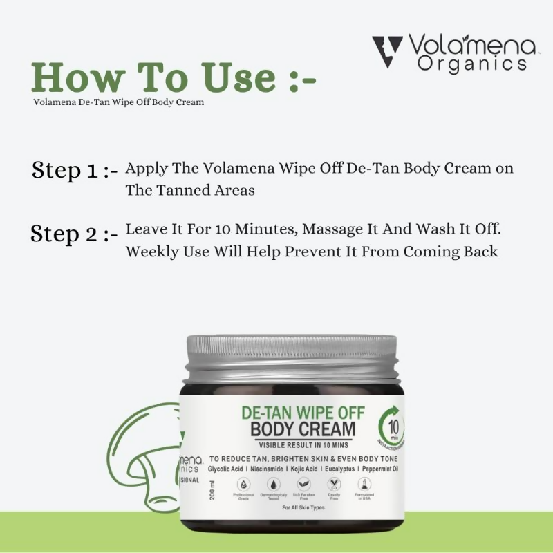 Volamena Wipe Off Detan Body Cream | Grocsy