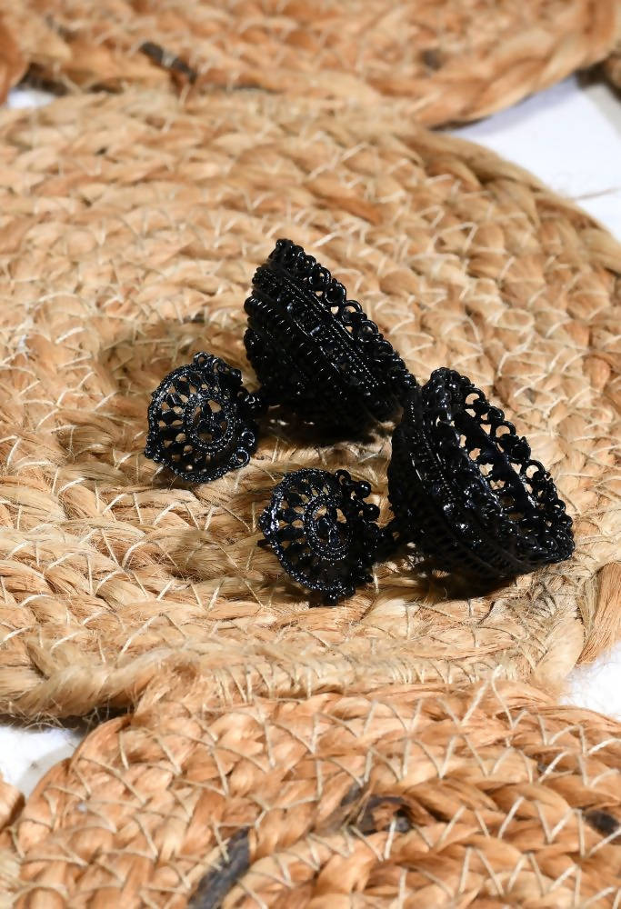 Tehzeeb Creations Black Colour Earrings Jhumki Style | Grocsy