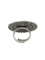 NVR Women Oxidised Silver-Plated Adjustable Finger Ring | Grocsy