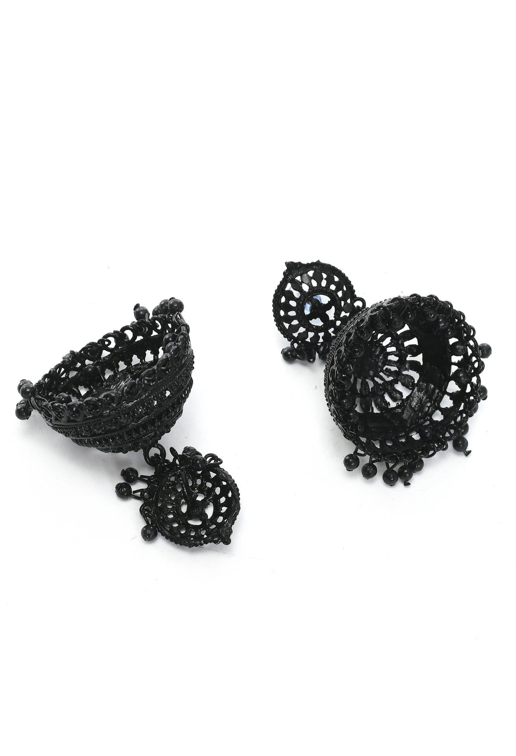 Mominos Fashion Johar Kamal Latest Design Black Color Jhumkas