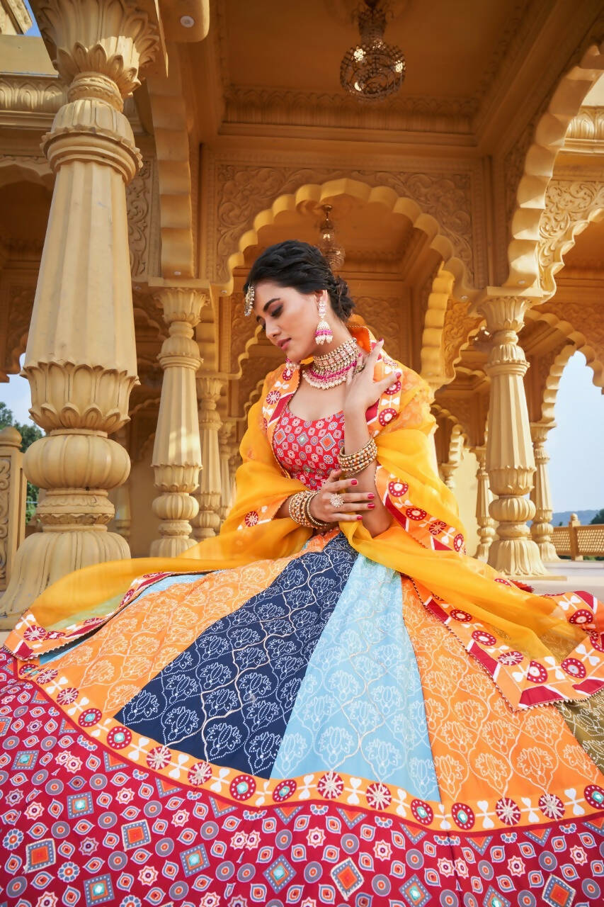 Multi Color Lehengas Choli for Women Modern Stylish Lengha Choli with Dupatta by Infinity Export | Grocsy