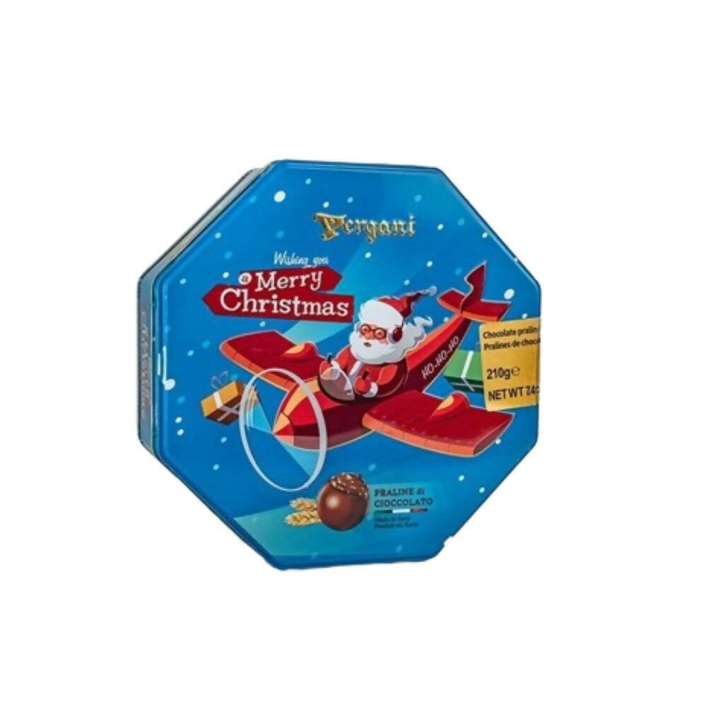 Ajfan Milk Chocolate Hazelnut Pralines in Flying Santa Gift Tin | Grocsy