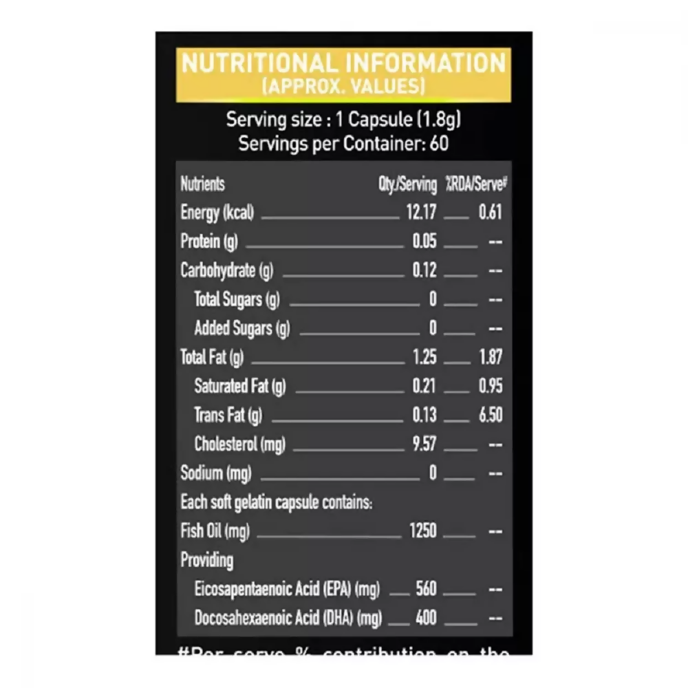 MuscleBlaze Omega 3 Fish Oil Gold Capsules | Grocsy