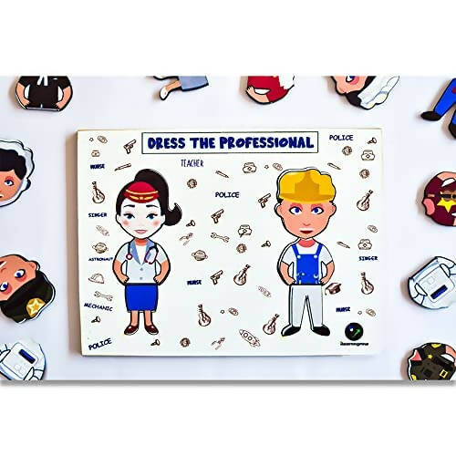 iLearnngrow Dress The Professional - Interactive & Fun Board Game for Recognition of Different Professions and Develop Cognitive Skills for Kids | Grocsy