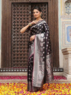 Shree Shyam Fashion Wine Silk Saree | Grocsy