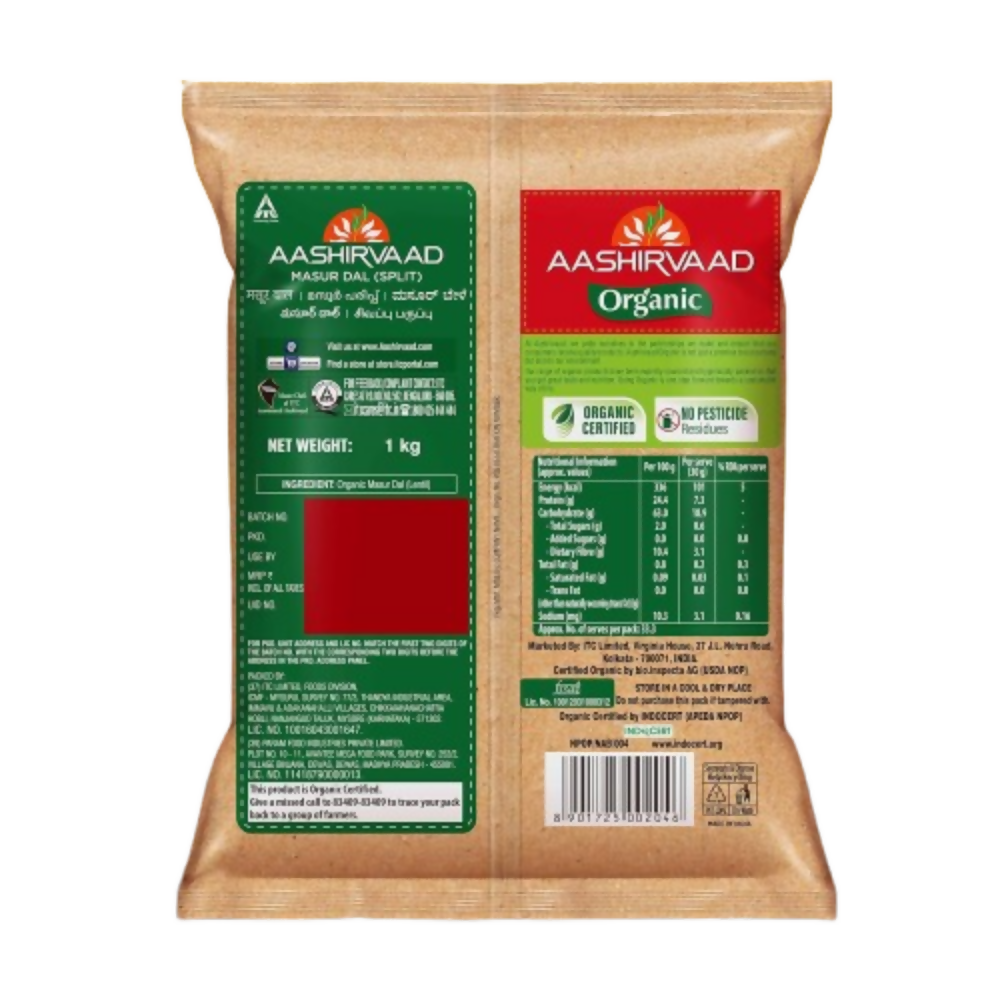 Aashirvaad Organic Masur Dal | Grocsy