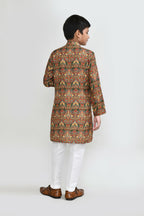 Joban Fashion Cotton Multicolor Kurta With Straight Fit Pant | Grocsy