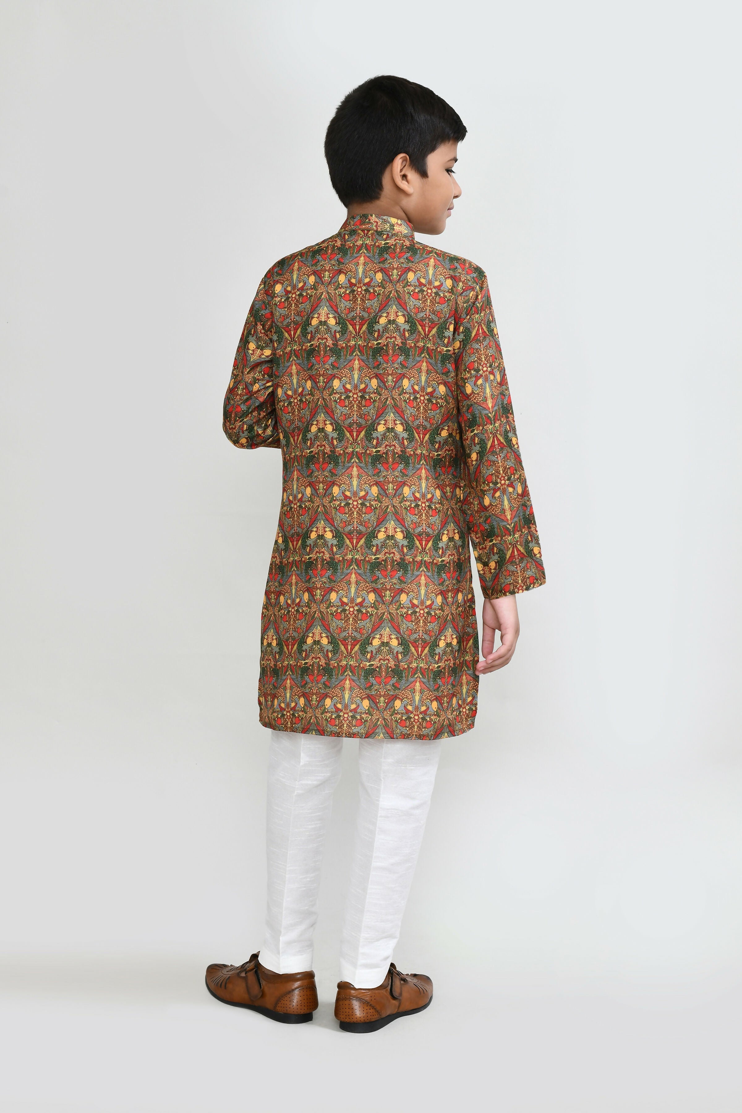 Joban Fashion Cotton Multicolor Kurta With Straight Fit Pant | Grocsy
