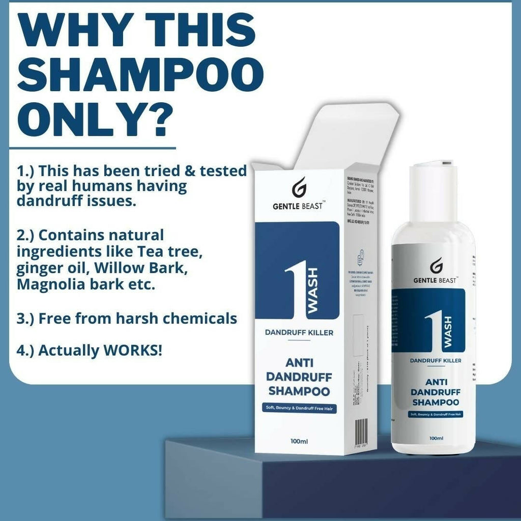 Gentle Beast 1 Wash Anti Dandruff Shampoo | Grocsy