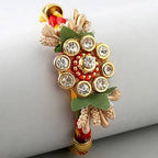 Designer Antique Rakhi & Fruit N Nut Chocolates | Grocsy