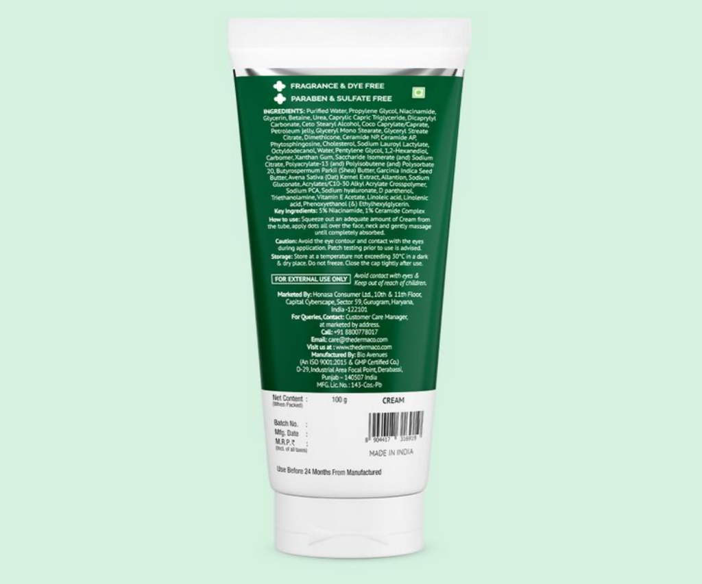 The Derma Co 5% Nia-Ceramide Deep Moisturizing Cream | Grocsy