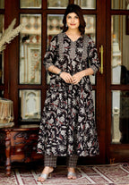 Miravan Women's Yoke Embroidery Anarkali Kurta And Palazzo Set | Grocsy