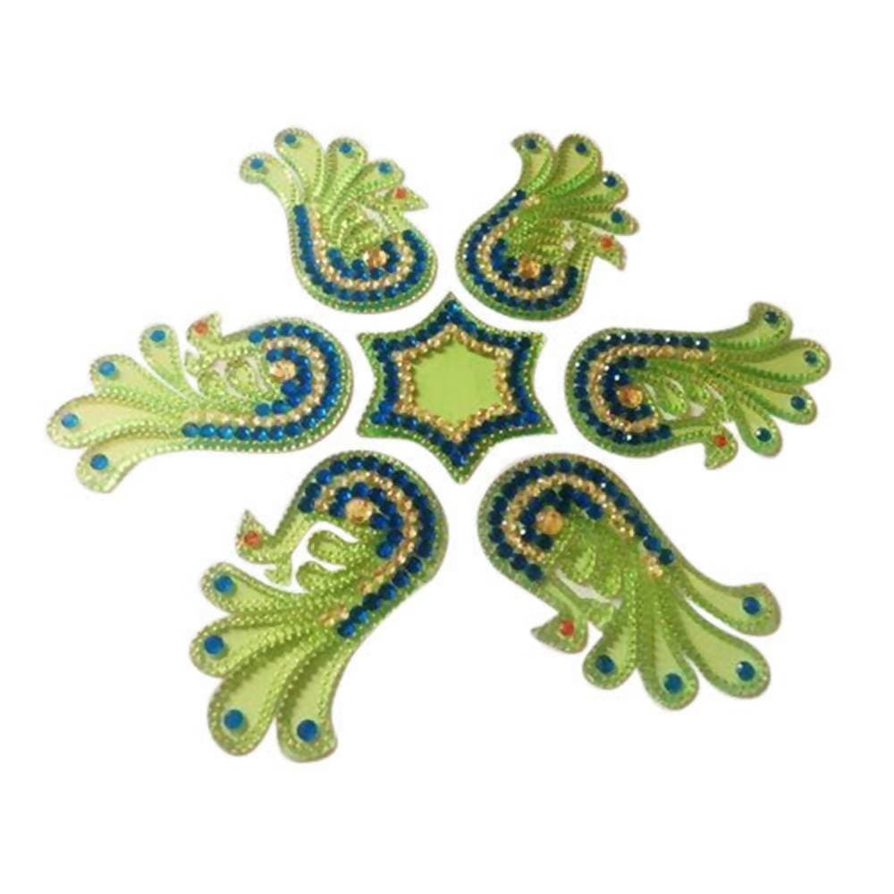 Kundan HandiKrafts Acrylic Kundan Rangoli | Grocsy