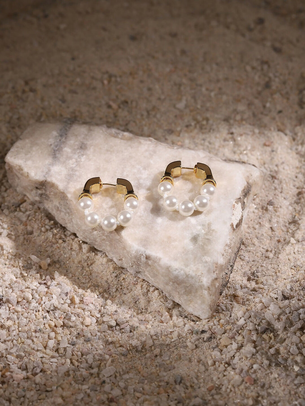 Hoop Pearl Earrings- Ruby Raang | Grocsy