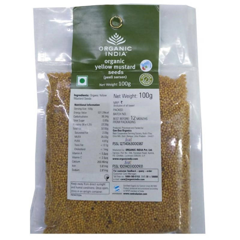 Organic India Organic Yellow Mustard Seeds | Grocsy