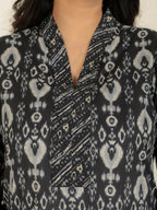 Aramya Black Soft Cotton Ikat Straight Kurta for Women | Grocsy