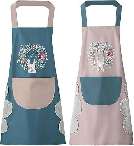 Klimet Waterproof Kitchen Apron For Women-Assorted (pack of 2) | Grocsy