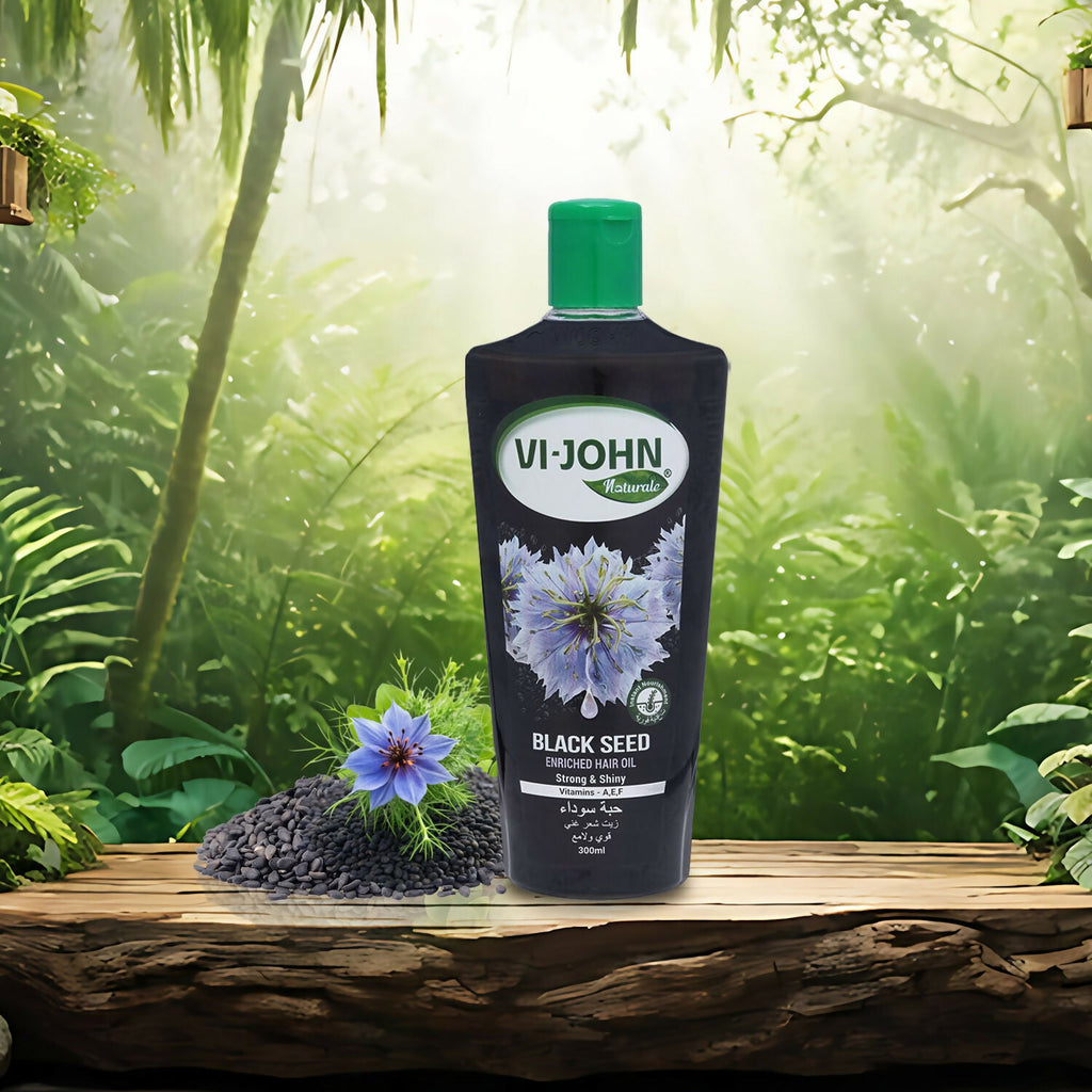 VI-JOHN Naturale Black Seed Enriched Hair Oil Strong & Shiny with Vitamin A.E & F | Grocsy