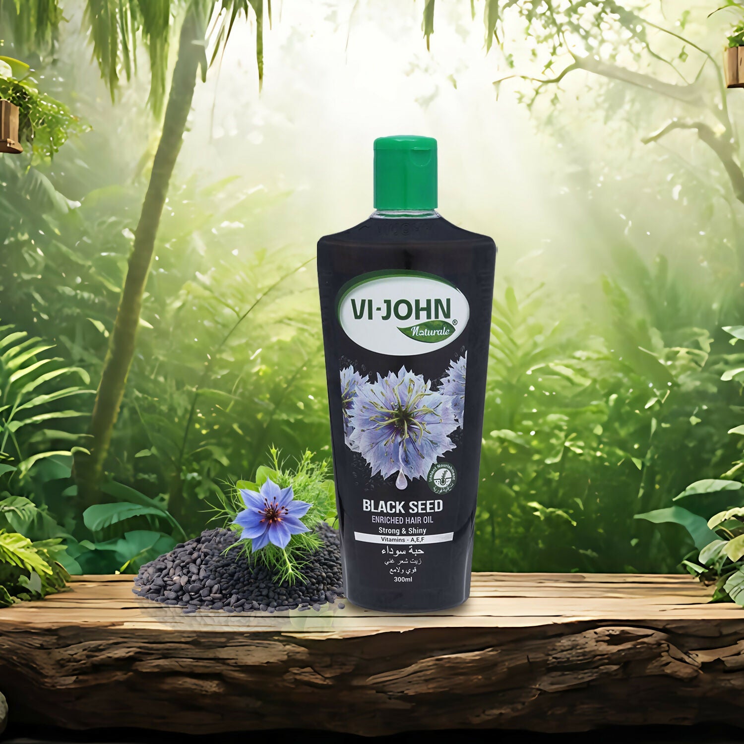 VI-JOHN Naturale Black Seed Enriched Hair Oil Strong & Shiny with Vitamin A.E & F | Grocsy