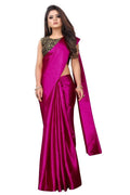 Vamika Pink Satin Designer Saree (PAVITRA RANI) | Grocsy