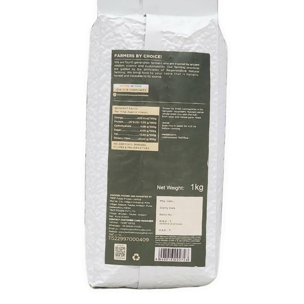 Two Brothers Organic Farms Konkan Red Rice, Unpolished | Grocsy